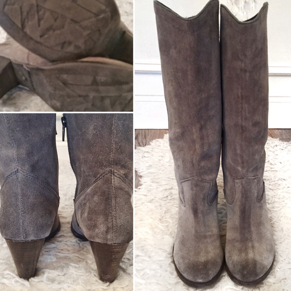 Bronx Distressed Grey Leather Boots - Picture 3 of 4